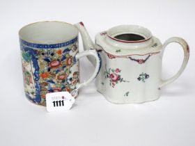 A XIX Century Chinese Porcelain Tankard, of cylindrical form, painted in enamels with a panel of