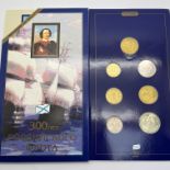 1996 Russia "300 Years Anniversary Of The Russian Navy" Seven Coin Pack.
