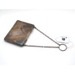 A Decorative Aesthetic Slim Rectangular Case, engraved front and back detailed with a swallow and