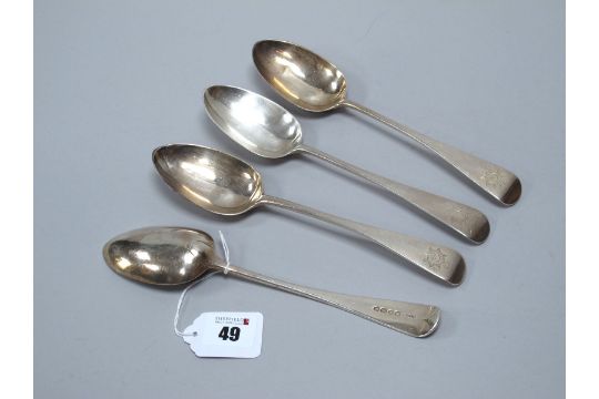 A Set of Four Victorian Hallmarked Silver Old English Pattern Table Spoons, George Adams, London