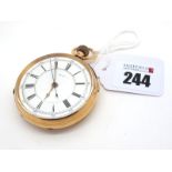 An 18ct Gold Cased Openface Chronograph Pocketwatch, the white dial numbered "50907" with black