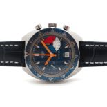 Heuer; A 1970's Skipper (MkI) Gent's Wristwatch, Ref: 73463, Serial No: 263712, the signed blue dial