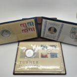 Three silver Medallic first Day Covers, Turner Bicentenary, Michelangelo and Till Det Kungliga (