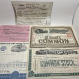 Large Collection of Various Share Certificates, includes U.S.A Railroad, General Motors,