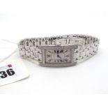 Cartier; A Modern Tank Americaine Diamond Set Ladies Wristwatch, Ref: 1713, the signed rectangular