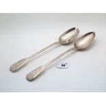A Pair of Victorian Hallmarked Silver Fiddle Pattern Salad Servers, William Eaton, London 1845 (