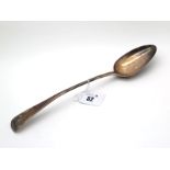 A Georgian Hallmarked Silver Old English Pattern Basting Spoon, (makers mark incomplete) London