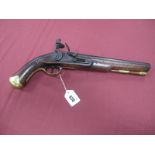 WITHDRAWN XVIII Century Flintlock Pistol, with walnut stock, brass furniture and approximately