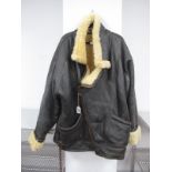 WWII RAF Style Leather Sheepskin Flying Jacket.