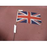 Union Flag and Staff, with note alleging that it was flown from a Staff car carrying Field