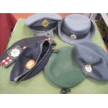 RAF Headgear, including peaked cap, women's cap and beret, plus British Army Royal Scots