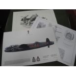 WWII RAF Bomber Command Prints, 'The Dambusters' 'Lancaster BIII 61 Squadron' and 'Mother of Them
