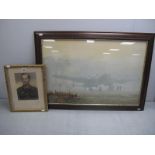 WWII Contemporary Colour Framed Portrait Photograph of German Solider, (approximately 30 x 38cm) and