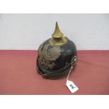 A WWI M1895 German Prussian Picklehaube, with Prussian helmet plate to centre, helmet is complete