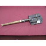 Cold War 1964 West Germany Army Folding Entrenching Spade and Pick, with leather case.