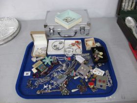 A Collection of Assorted Modern Costume Jewellery, including silver coloured bracelets, novelty