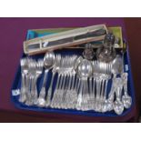 Viners and Roberts & Belk Kings Pattern Plated Cutlery, together with meat knife and fork, boxed