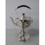 A Hukin & Heath Art Nouveau Style Plated Spirit Kettle on Burner Stand, design no.20874, stamped "