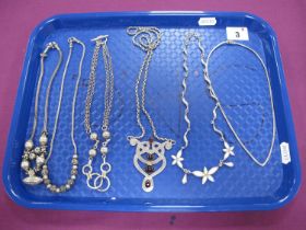 A Small Selection of "925" and Other Necklaces, including Celtic style, shell inset, etc.