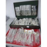 An Eight Setting Canteen of Electroplated Kings Pattern Cutlery, handles double struck, including