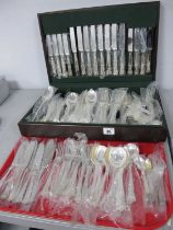 An Eight Setting Canteen of Electroplated Kings Pattern Cutlery, handles double struck, including