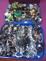 A Selection of Modern Ethnic Style Costume Jewellery Necklaces, and others:- Two Trays, necklaces,