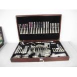 A Twelve Setting Canteen of Electroplated Kings Pattern Cutlery, including carving set, fish