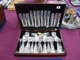 A Six Setting Canteen of Old English Pattern Plated Cutlery, in a fitted canteen case (case 45.8cm