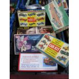 Five Boxed Vintage Plastic Model Kits, comprising of Aurora Kit No 684-89 20 ton van trailer