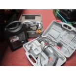 Three Cased Electrical Tools, including Mac Allister laser circular saw, Performance 850W power