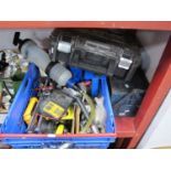 Part Contents of Mechanics Workshop, to include multi meter, sockets, flame master, tile cutter,