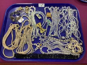 A Mixed Lot of Assorted Costume Jewellery, including imitation pearls, crystal beads, bracelet,