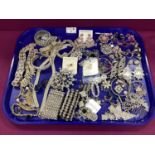 Assorted Modern Sparkly Costume Jewellery, including statement bracelets, necklaces, earrings,