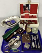 Ladies and Gent's Wristwatches, including Emka bangle watch, plated ware, green Wedgwood