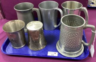 A Pair of Hallmarked Silver Beakers, BS, London 1978, each of plain tapering cylindrical form, 9.5cm