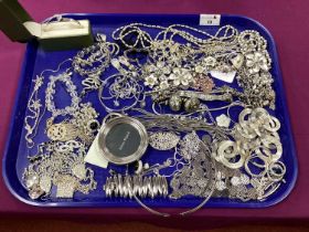 Assorted Modern Sparkly Costume Jewellery, including diamanté, earrings, necklaces, bracelets,