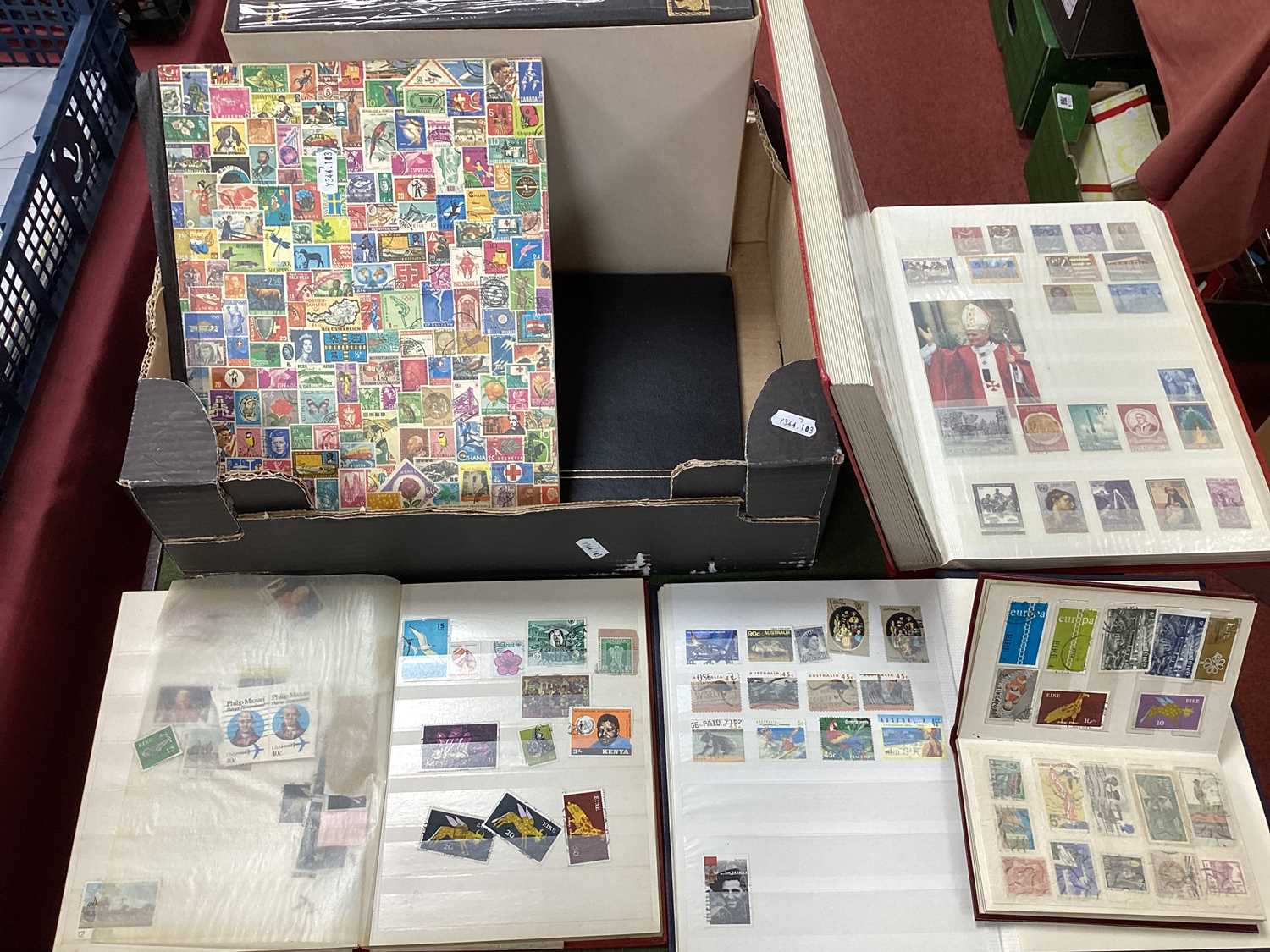Stamps; A collection of world stamps housed in seven stockbooks. (includes a stockbokok of mint