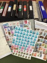 World stamps haphazardly mounted in nineteen albums, includes some duplication.