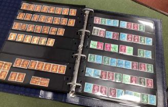 Stamps, a used collection of Great Britain Queen Elizabeth II Decimal Machin Stamps, housed in a