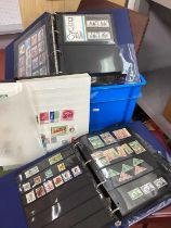A Carton of Binders and a Stockbook Housing a Collection of GB and Commonwealth Stamps, mainly