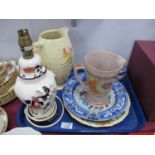 (Charlotte Rhead) Crown Ducal jug with mark on base, Masons table lamp, 1920s Price porcelian jug