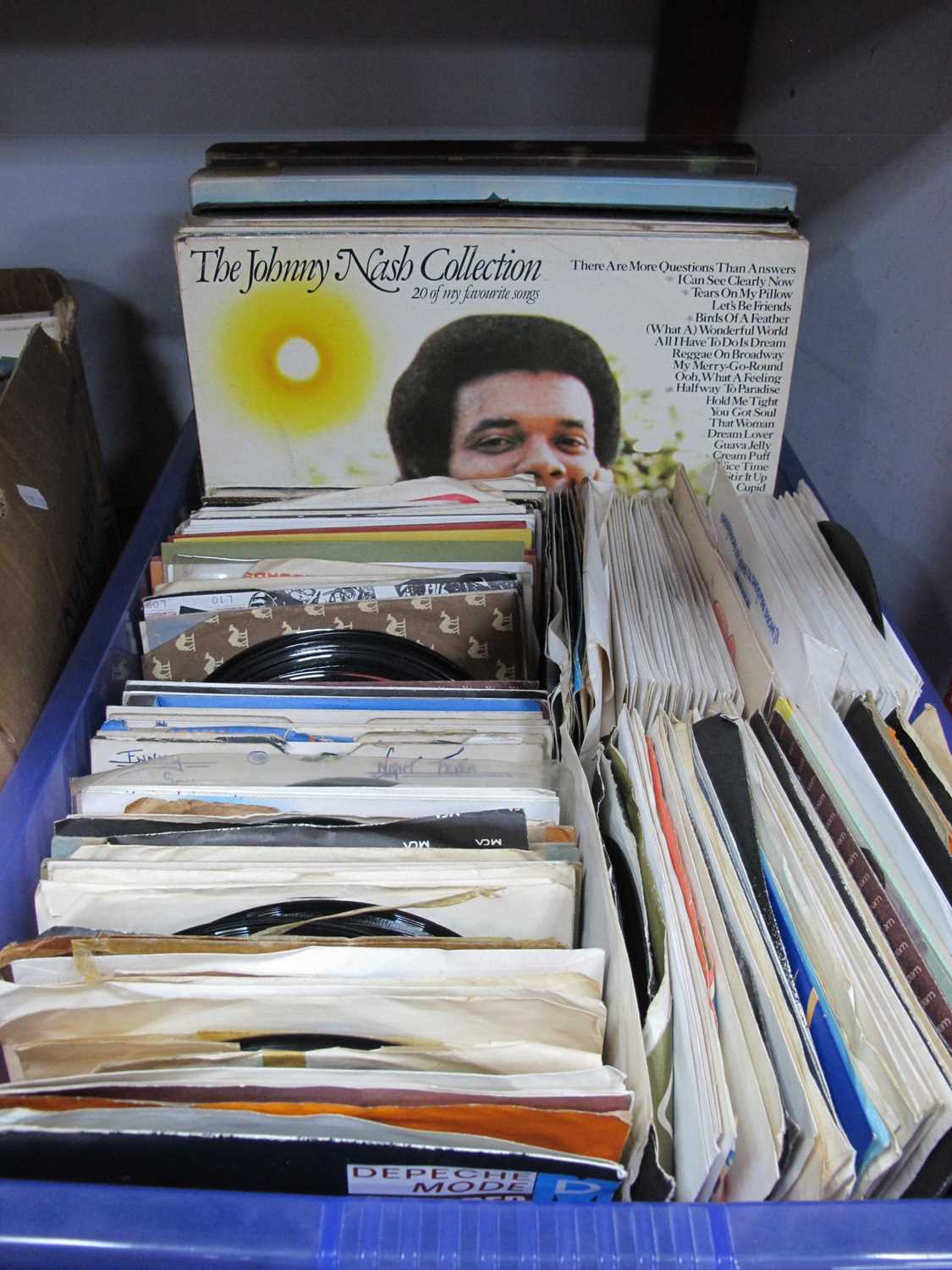 A Quantity of 7" Singles and Selction of LP's, singles from the 60's, 70's and 80's being mainly pop