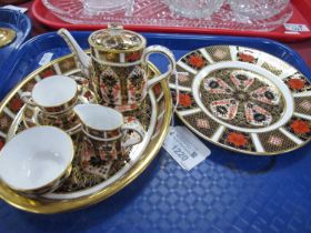 A Royal Crown Derby Miniature Cabaret Set, decorated in Imari pattern 1128, date codes for 1983-4,