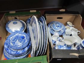Collection of Blue and White Ceramics, to include teapotsm jugs, tureen and various plates, by