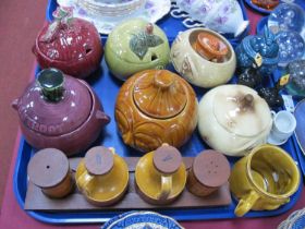 Sylvac and Other Kitchen Vases, Blackbird pie funnels, Hornsea Condiments set, etc (One Tray)