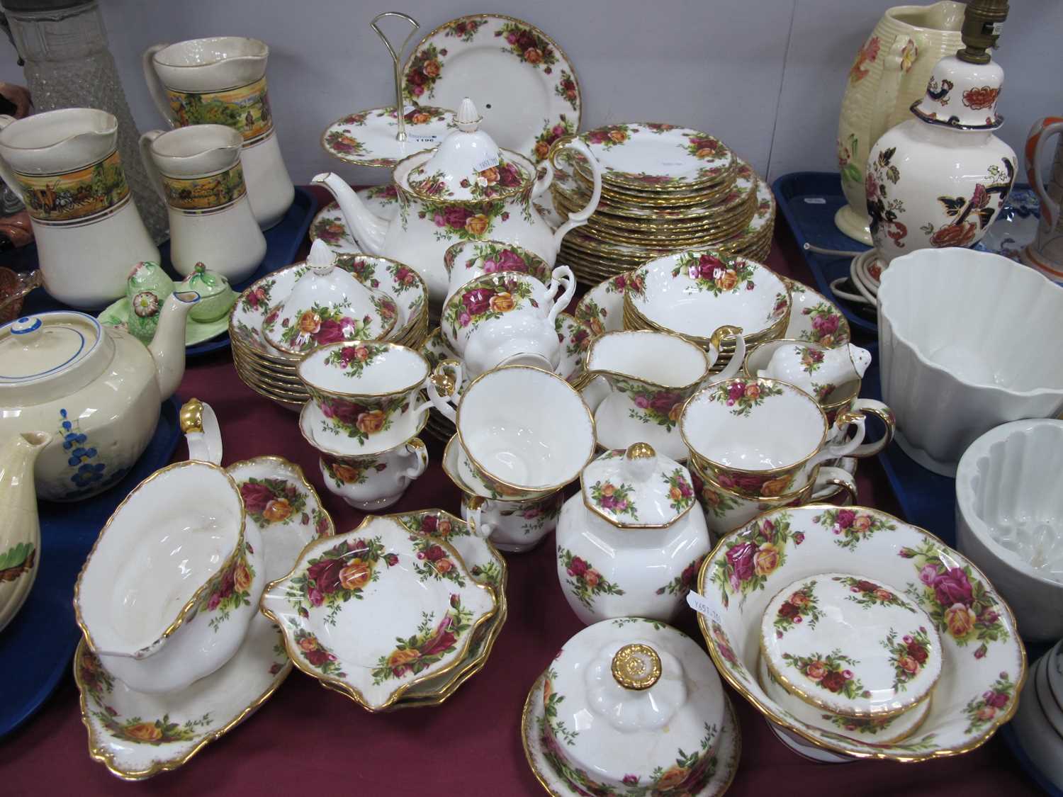 Royal Albert 'Old Country Roses' Table China, of approximately sixty five pieces, thirty four