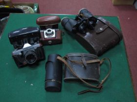 Praktica Super TL2 Camera, Kodak Colour Snap camera, Regent 10 x 50 binoculars, Optomax 1:45