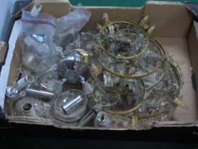 Basket, ceiling lights with glass faceted drops:- One Box