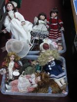 Knightsbridge Collection Doll, with porcelain head doll and other dolls, etc:- Two Boxes.