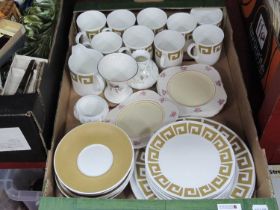 Wedgwood Susie Cooper Design ' Old gold Keystone' part tea service comprising of eight mugs,